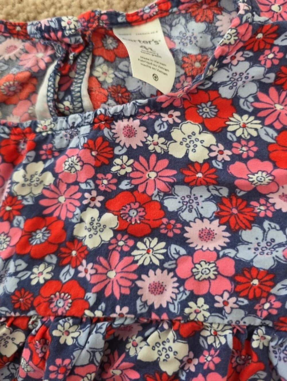 Carter's 4t floral long sleeves fall winter dress Cottagecore